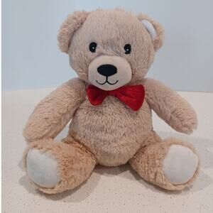 Teddy Bear Red Bow Tie Tan Plush Stuffed Animal EDI BEAR